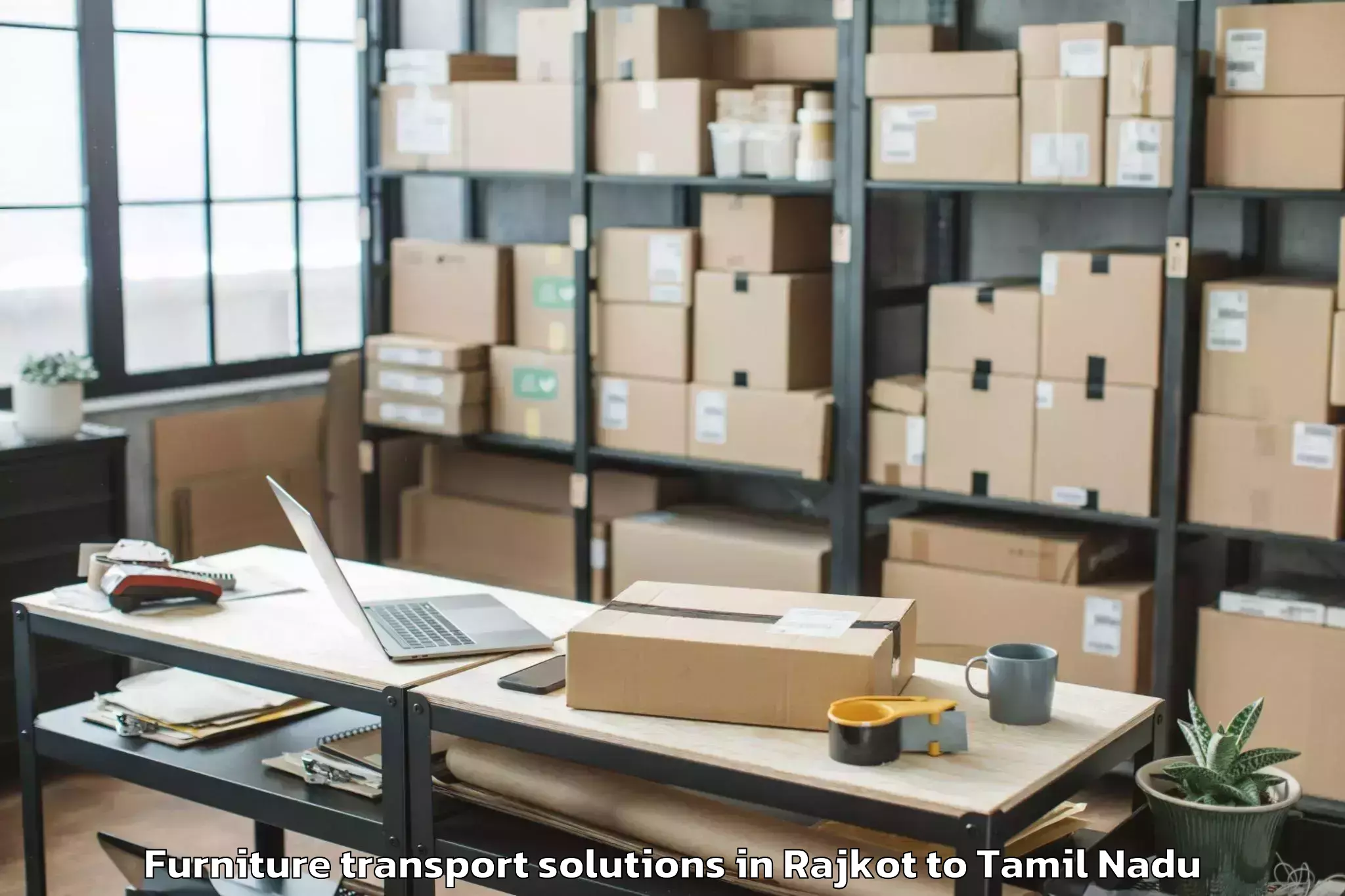 Professional Rajkot to Ambattur Furniture Transport Solutions